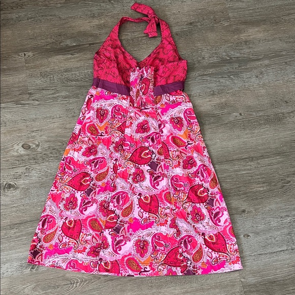 Athleta Pack Everywhere Halter Dress Paisley Grenadine size 8 - Picture 3 of 6